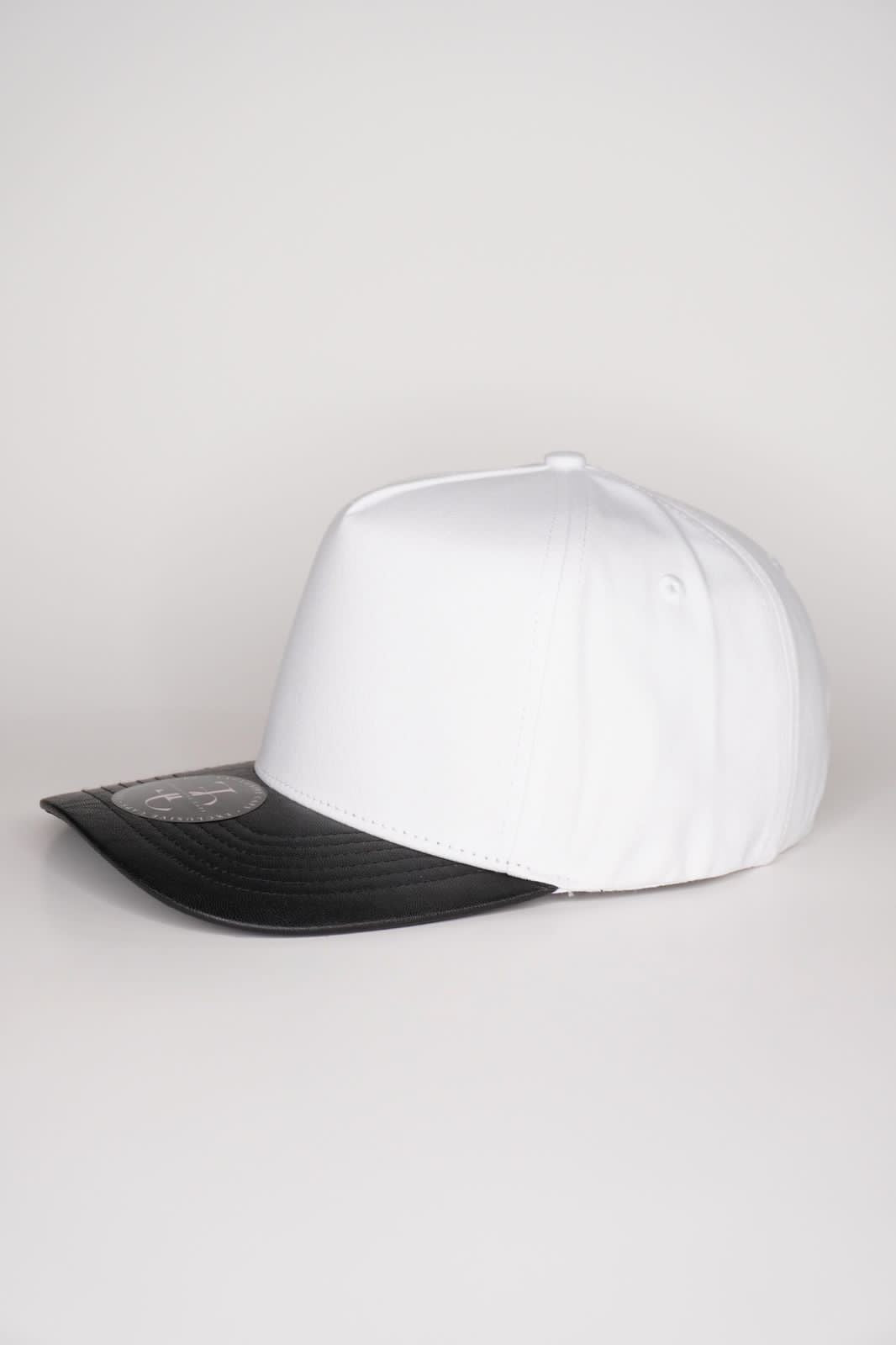 EXCLUSIVE CAPS 804 5 PANEL HIGH CROWN HAT WITH LEATHER BRIM